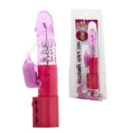 Гелевий вібратор Hot Lady Vibrator з кліторальним стимулятором - 1