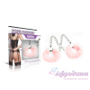 Металлические поножки с мехом Fetish Pleasure Fluffy Leg Cuffs Pink