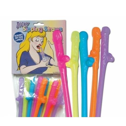 Эротический трубочки Penis Straws coloured поднимут настроение на любой вечеринке