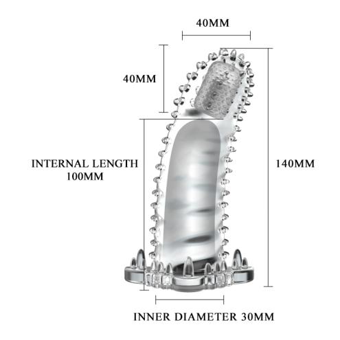 Удлиняющая насадка с вибрацией Penis Sleeve On-Contact Vibrator On The Top