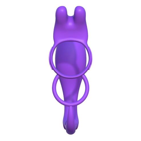 Двойное эрекционное виброкольцо с анальным стимулятором Ass-Gasm Vibrating Rabbit