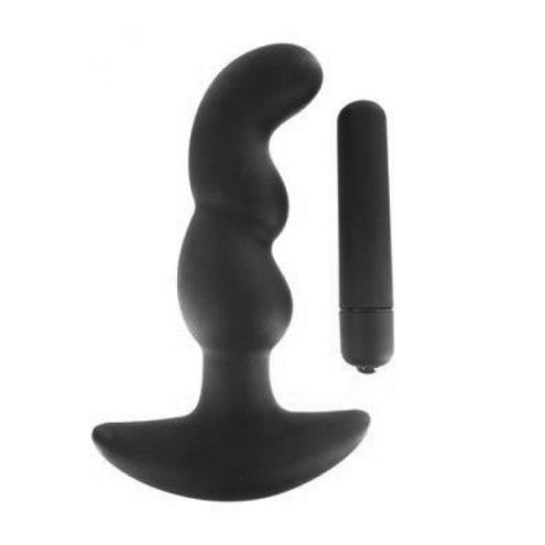 Массажер простаты с вибрацией Master Series Onyx Vibrating Silicone Anal Plug