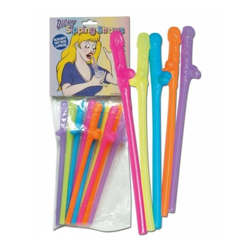 Эротический трубочки Penis Straws coloured поднимут настроение на любой вечеринке