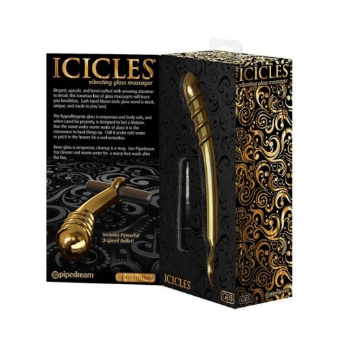 П.Стеклянный массажер простаты с вибрацией Iciclec Gold