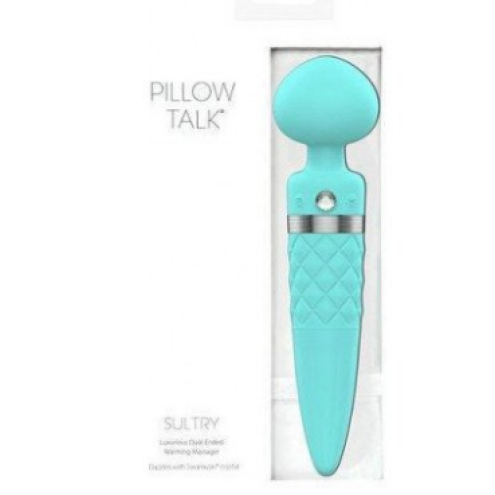 Вібромасажер PILLOW TALK Sultry Teal із кристалом Сваровські