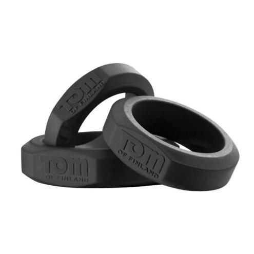 Набор эрекционных колец Tom of Finland 3 Piece Silicone Cock Ring Set Black