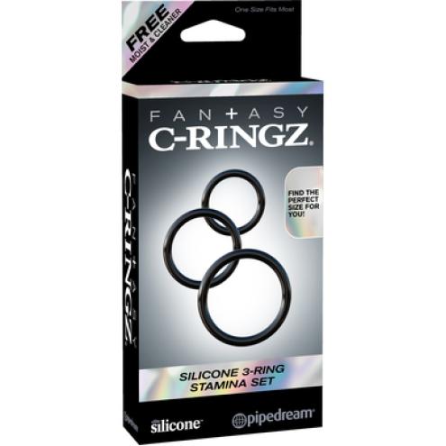 Эрекционные кольца - Fantasy C-Ringz Silicone 3-Ring Stamina Set