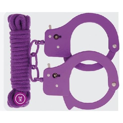 П. Набор BONDX METAL CUFFS & LOVE ROPE SET-PURPLE