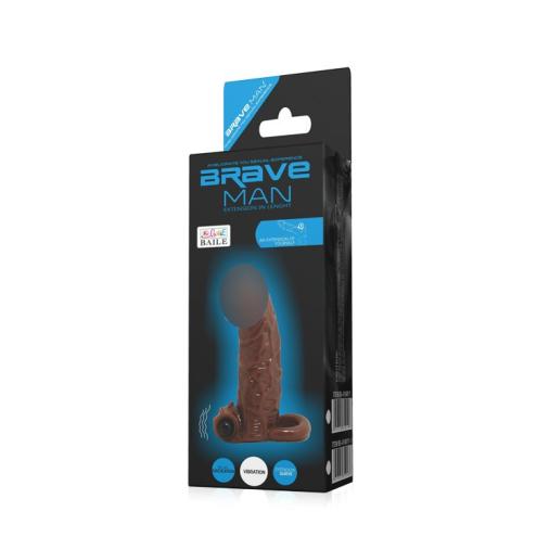 Насадка с вибрацией Brave men Vibro Penis Sleeve Flesh