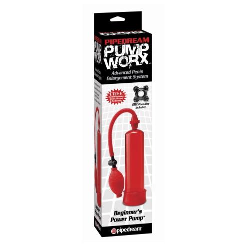 Вакуумная помпа Pump Worx Beginner's Power Pump Red для увеличения пениса и улучшения эрекции