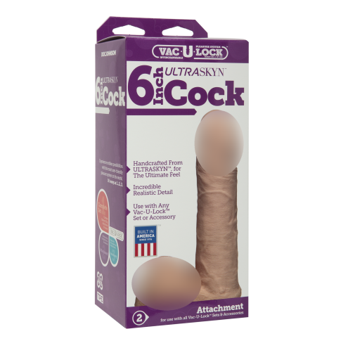 Фаллоимитатор Doc Johnson Vac-U-Lock - 6 Inch Ultraskyn Cock White