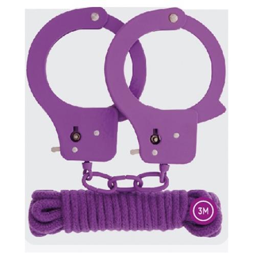 П. Набор BONDX METAL CUFFS & LOVE ROPE SET-PURPLE