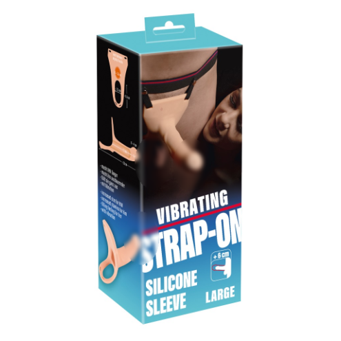 Фаллопротез с вибрацией Vibraing Strap On + 6 cм large