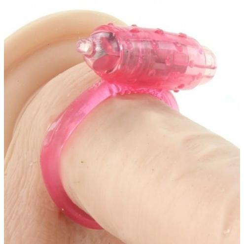 Эрекционное кольцо с вибрацией VIBRATING COCKRING SILICONE PINK