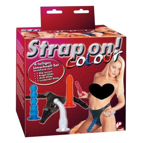 Разноцветные Страпоны Strap-On Colour