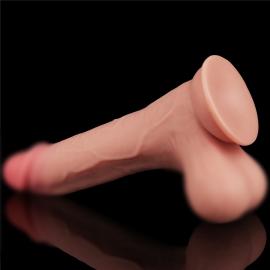 Реалистичный фаллоимитатор 8.5'' Sliding Skin Dual Layer Dong - Whole Testicl - 3