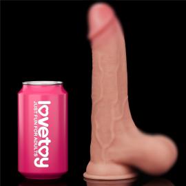 Реалистичный фаллоимитатор 8.5'' Sliding Skin Dual Layer Dong - Whole Testicl - 2