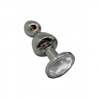 Анальна пробка Wooomy Lollypop Double Ball Metal Plug M