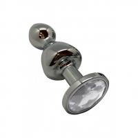 Анальна пробка Wooomy Lollypop Double Ball Metal Plug L