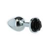 Металлическая анальная пробка Lux Active с розой - Rose Anal Plug - Black