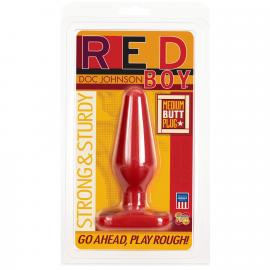 Анальна пробочка Doc Johnson Red Boy - Medium 5.5 Inch, макс. діаметр 4см - 2