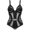 Боді Obsessive Chic Amoria otwarte (Чорний, XS/S)