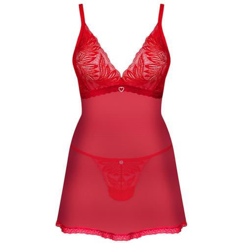 Комплект Obsessive Chilisa babydoll (Красный, M/L)