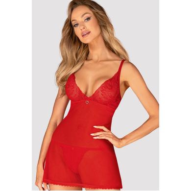 Комплект Obsessive Chilisa babydoll (Красный, M/L)