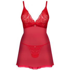 Комплект Obsessive Chilisa babydoll (Красный, M/L) - 3