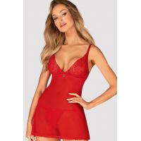 Комплект Obsessive Chilisa babydoll (Красный, M/L)