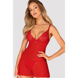 Комплект Obsessive Chilisa babydoll (Красный, M/L) - 1