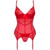 Комплект Obsessive Ingridia corset (Красный, XS/S)
