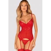 Комплект Obsessive Ingridia corset (Красный, XS/S)