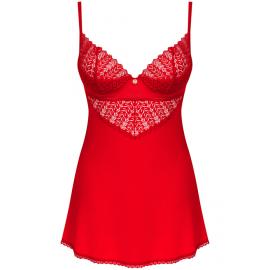 Комплект Obsessive Ingridia chemise (Червоний, XS/S) - 3