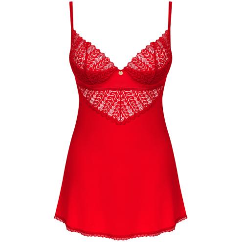 Комплект Obsessive Ingridia chemise (Красный, XL/XXL)