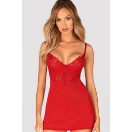 Комплект Obsessive Ingridia chemise (Червоний, XS/S) - 1
