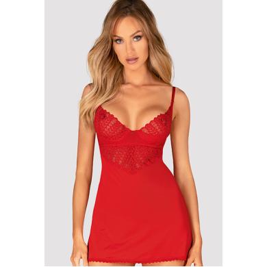 Комплект Obsessive Ingridia chemise (Червоний, M/L)