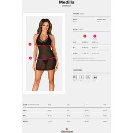 Комплект Obsessive Medilla chemise (Черный, M/L) - 3