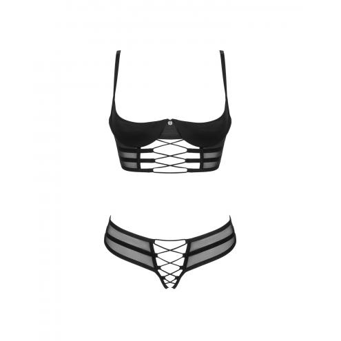 Комплект Obsessive Roxelia set otwarty (Черный, XS/S)