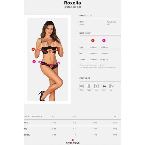 Комплект Obsessive Roxelia set otwarty (Черный, XS/S)