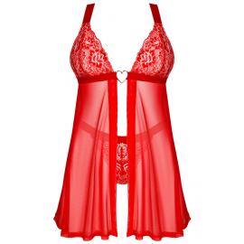 Комплект Obsessive Elianes babydoll (Червоний, XS/S) - 3