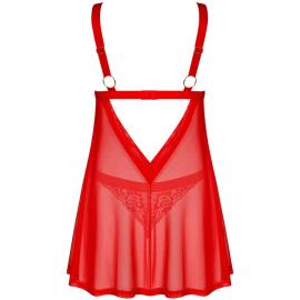 Комплект Obsessive Elianes babydoll (Червоний, XS/S) - 4