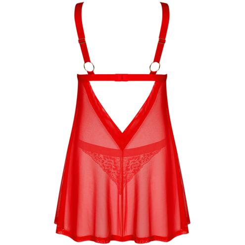 Комплект Obsessive Elianes babydoll (Красный, XS/S)