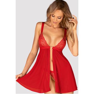 Комплект Obsessive Elianes babydoll (Червоний, M/L)