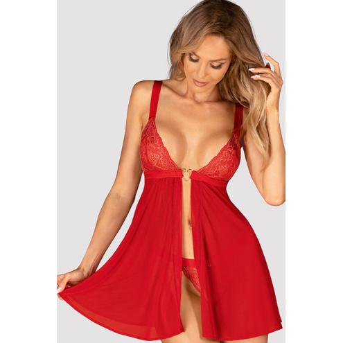 Комплект Obsessive Elianes babydoll (Красный, XL/XXL)