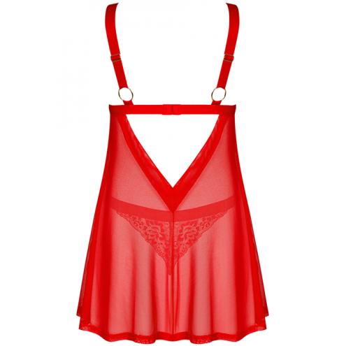 Комплект Obsessive Elianes babydoll (Червоний, XL/XXL)
