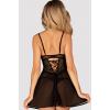 Комплект Obsessive Chemeris babydoll (Чорний, XS/S)