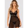 Комплект Obsessive Chemeris babydoll (Чорний, XS/S)