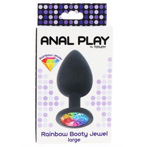 Toy Joy Rainbow Booty Jewel Large - Анальна пробка з райдужним кристалом в основі  L