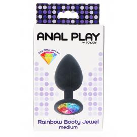 Toy Joy Rainbow Booty Jewel Medium - Анальна пробка з райдужним кристалом в основі M - 2